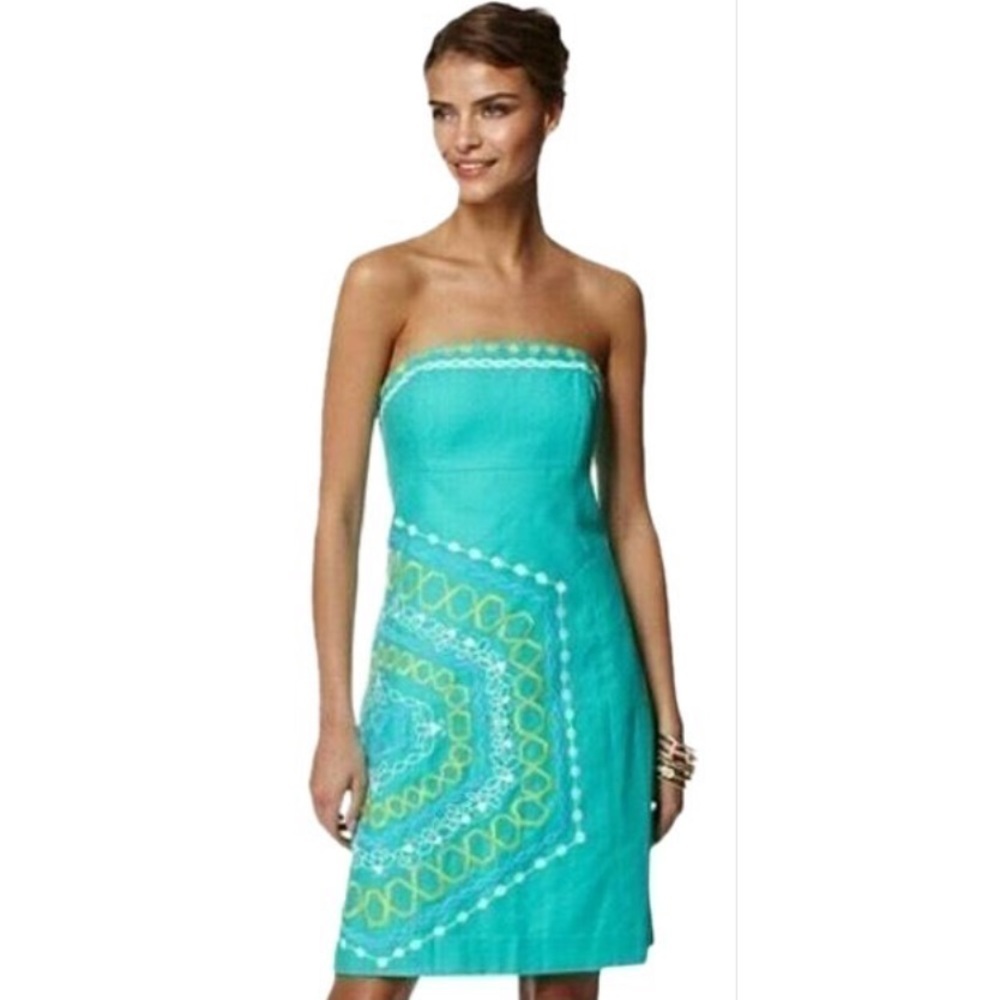 Lily Pulitzer strapless Bowen dress comb get it